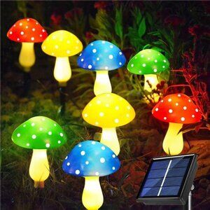 8-Pack Solar Mushroom Lights for Garden Decor, 8 Modes Waterproof Outdoor